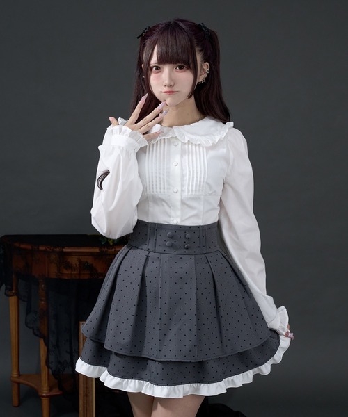 Pal elfy(パルエルフィー)の「コルセットフリルブラウス(シャツ/ブラウス・レディース・オフホワイト/ブラック・フリー)」の5枚目の写真