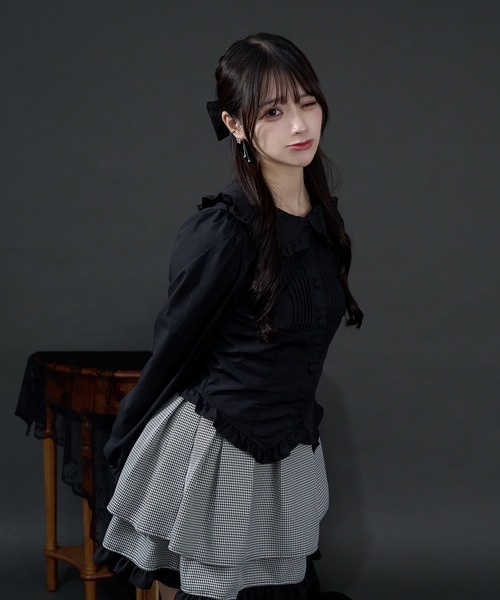 Pal elfy(パルエルフィー)の「コルセットフリルブラウス(シャツ/ブラウス・レディース・オフホワイト/ブラック・フリー)」の14枚目の写真