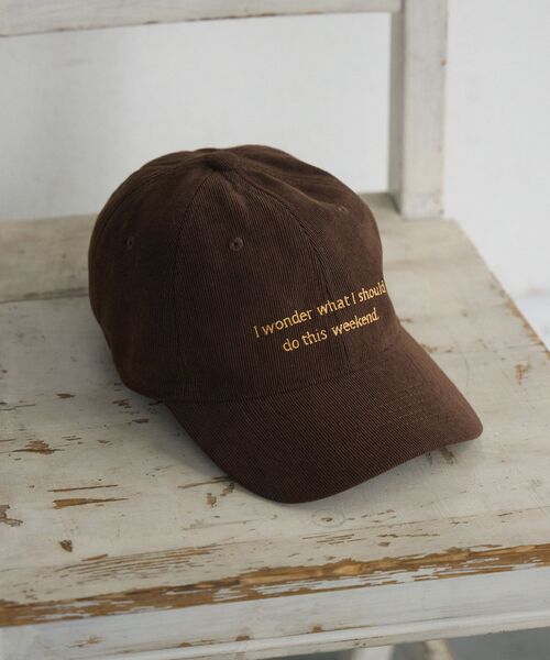 casita(RETRO GIRL)(カシータ)の「コーデュロイキャップ(キャップ・レディース・オフホワイト/ブルー/ブラウン・ONE SIZE)」の7枚目の写真