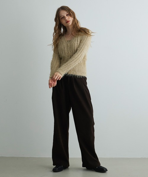 Mirette(ミレット)の「シャギーニットカーディガン / Shaggy Knit Cardigan(カーディガン/ボレロ・レディース・ブラック/ブラウン/ナチュラル・FREE)」の11枚目の写真