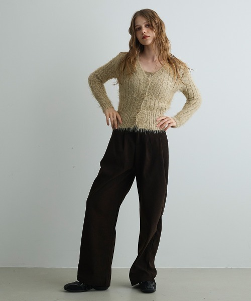 Mirette(ミレット)の「シャギーニットカーディガン / Shaggy Knit Cardigan(カーディガン/ボレロ・レディース・ブラック/ブラウン/ナチュラル・FREE)」の13枚目の写真