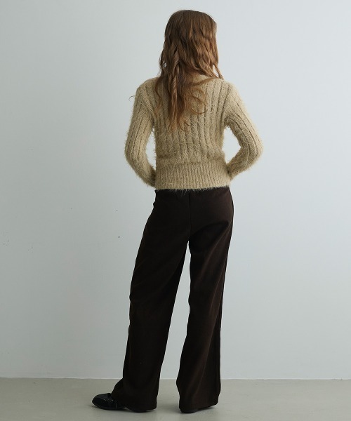 Mirette(ミレット)の「シャギーニットカーディガン / Shaggy Knit Cardigan(カーディガン/ボレロ・レディース・ブラック/ブラウン/ナチュラル・FREE)」の15枚目の写真
