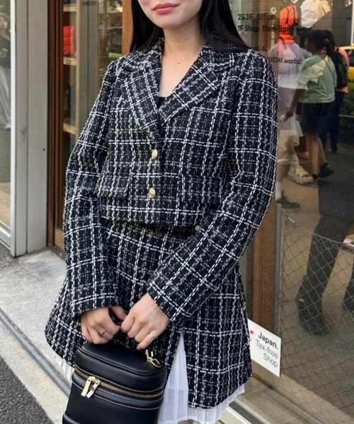 セール】【セットアップ対応】ツイードジャケット（テーラード