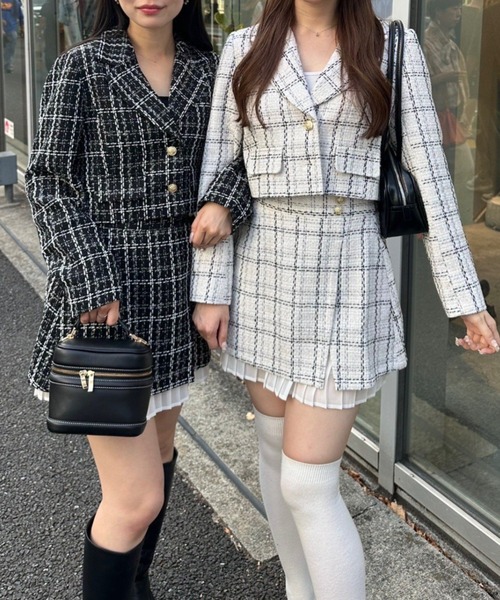 Another Branch olive des olive(アナザーブランチオリーブデオリーブ)の「【セットアップ対応】ツイードジャケット(テーラードジャケット・レディース・アイボリー/ブラック・FREE)」の17枚目の写真