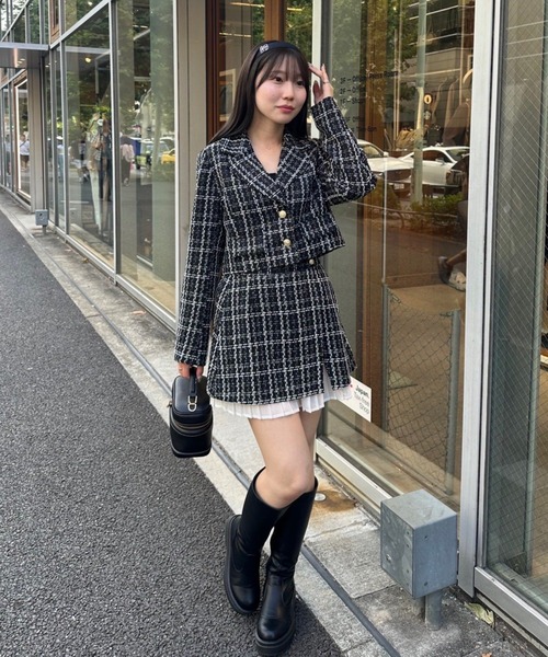 Another Branch olive des olive(アナザーブランチオリーブデオリーブ)の「【セットアップ対応】ツイードジャケット(テーラードジャケット・レディース・アイボリー/ブラック・FREE)」の18枚目の写真