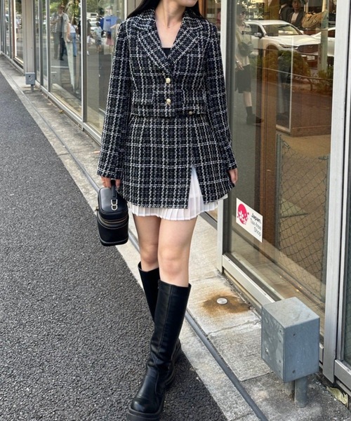 セットアップ対応】ツイードジャケット（テーラードジャケット