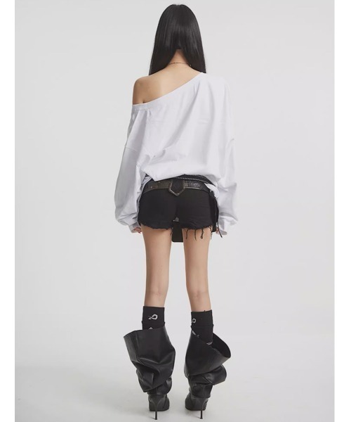 .KOM(ドットコム)の「A'GEM/9 × .kom 『.KOM/ドットケーオーエム』 Y2K Letter Logo Oversized Long Sleeve T-shirt/Y2K 英字ロゴ オーバーサイズ長袖Tシャツ(Tシャツ/カットソー・レディース・グレー/ホワイト・FREE)」の18枚目の写真