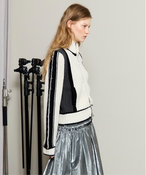 Numbering High Neck Zip Knit Tops / ナンバリングハイネックジップ