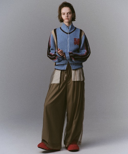 MAISON SPECIAL(メゾンスペシャル)の「Numbering High Neck Zip Knit Tops / ナンバリングハイネックジップニット(ニット/セーター・レディース・ブルー/グレー/ホワイト・FREE)」の9枚目の写真