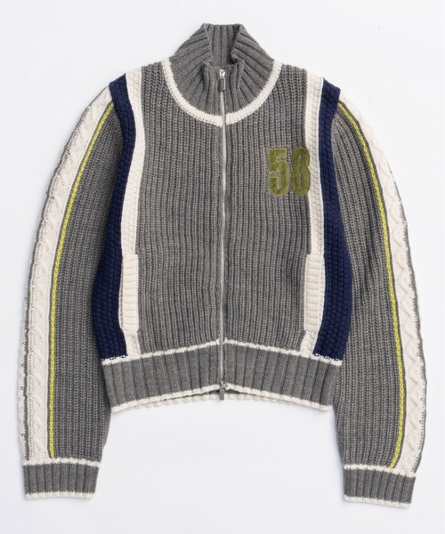 MAISON SPECIAL(メゾンスペシャル)の「Numbering High Neck Zip Knit Tops / ナンバリングハイネックジップニット(ニット/セーター・レディース・ブルー/グレー/ホワイト・FREE)」の13枚目の写真
