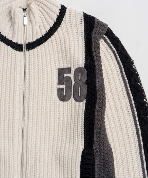 MAISON SPECIAL(メゾンスペシャル)の「Numbering High Neck Zip Knit Tops / ナンバリングハイネックジップニット(ニット/セーター・レディース・ブルー/グレー/ホワイト・FREE)」の18枚目の写真