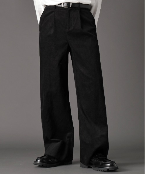 LURAKU】Corduroy One-tuck Straight Pants / コーデュロイワンタック