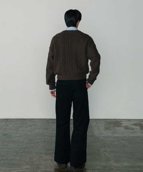 LURAKU（ルラク）の「【LURAKU】Corduroy One-tuck Straight Pants / コーデュロイワンタックストレートパンツ（スラックス・メンズ・ブラック/ブラウン・MEDIUM/LARGE/SMALL）」の6枚目の写真