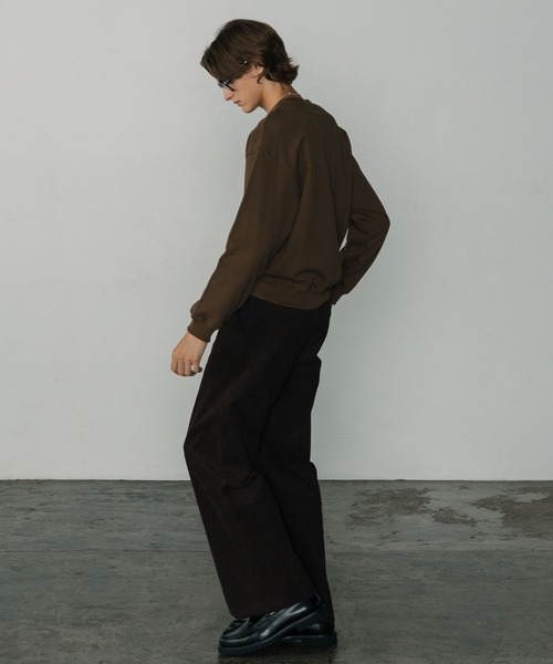 LURAKU（ルラク）の「【LURAKU】Corduroy One-tuck Straight Pants / コーデュロイワンタックストレートパンツ（スラックス・メンズ・ブラック/ブラウン・MEDIUM/LARGE/SMALL）」の9枚目の写真