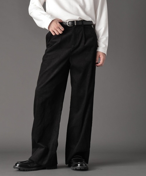 LURAKU】Corduroy One-tuck Straight Pants / コーデュロイワンタック