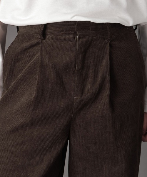 LURAKU（ルラク）の「【LURAKU】Corduroy One-tuck Straight Pants / コーデュロイワンタックストレートパンツ（スラックス・メンズ・ブラック/ブラウン・MEDIUM/LARGE/SMALL）」の18枚目の写真