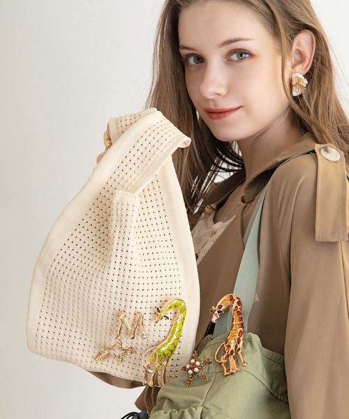 styiro（スタイロ）の「無地ニットバッグ（ハンドバッグ・レディース・グリーン/アイボリー/ブラック・FREE）」の14枚目の写真