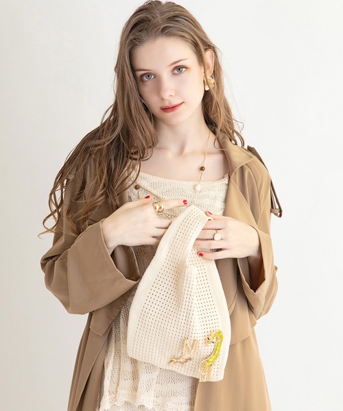 styiro（スタイロ）の「無地ニットバッグ（ハンドバッグ・レディース・グリーン/アイボリー/ブラック・FREE）」の11枚目の写真