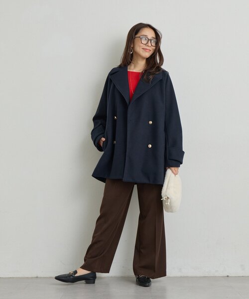 un dix cors（アンディコール）の「《着回し力抜群》14ハイゲージ肩裾ラウンドプルオーバー（ニット/セーター・レディース・ブラック/アイボリー/レッド・FREE）」の5枚目の写真