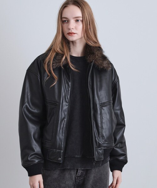 セール】ヴィンテージライク衿フェイクファーブルゾン（ブルゾン）｜tk