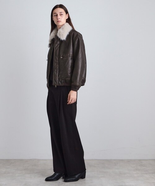 tk.TAKEO KIKUCHI(ティーケータケオキクチ)の「ヴィンテージライク衿フェイクファーブルゾン(ブルゾン・メンズ・ブラック/ダークブラウン系/ブラック系・01/02/03)」の4枚目の写真