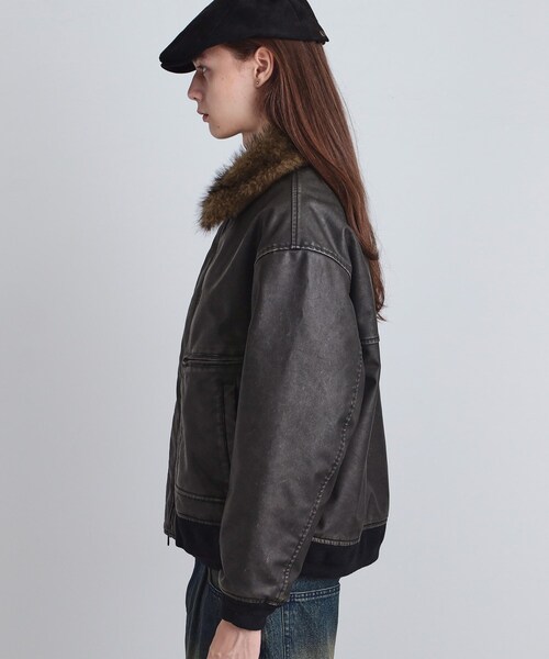 tk.TAKEO KIKUCHI(ティーケータケオキクチ)の「ヴィンテージライク衿フェイクファーブルゾン(ブルゾン・メンズ・ブラック/ダークブラウン系/ブラック系・01/02/03)」の14枚目の写真