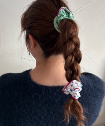kutir | kutirlune/【2SET】チェック×花柄シュシュ(ヘアゴム)