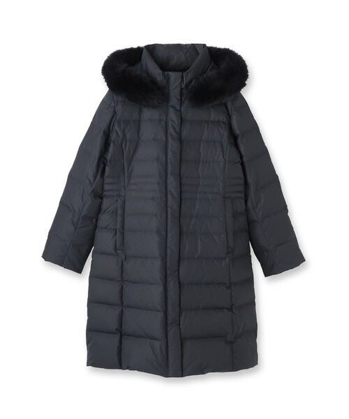 UNTITLED（アンタイトル）の「【はっ水機能/フード取り外し可/防寒】ロングダウンコート（ダウンジャケット/コート・レディース・ライトグレー/ネイビー/ブラック/ライトベージュ・00/01/02/03/04/42/44/46/48/50）」の6枚目の写真