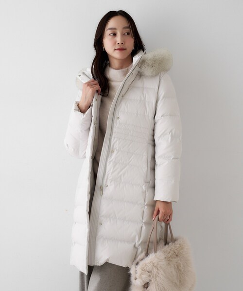 セール】【はっ水機能/フード取り外し可/防寒】ロングダウンコート