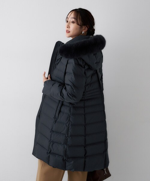 はっ水機能/フード取り外し可/防寒】ロングダウンコート（ダウン