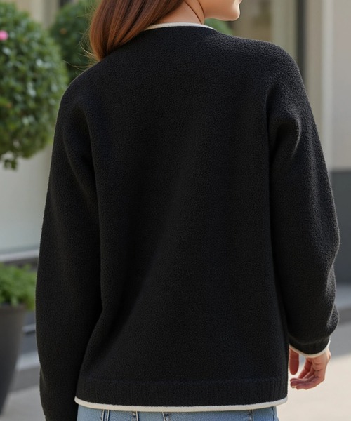 cammie(キャミー)の「パイピングボアコート(その他アウター・レディース・アイボリー/ブラック/ベージュ・L/M)」の10枚目の写真
