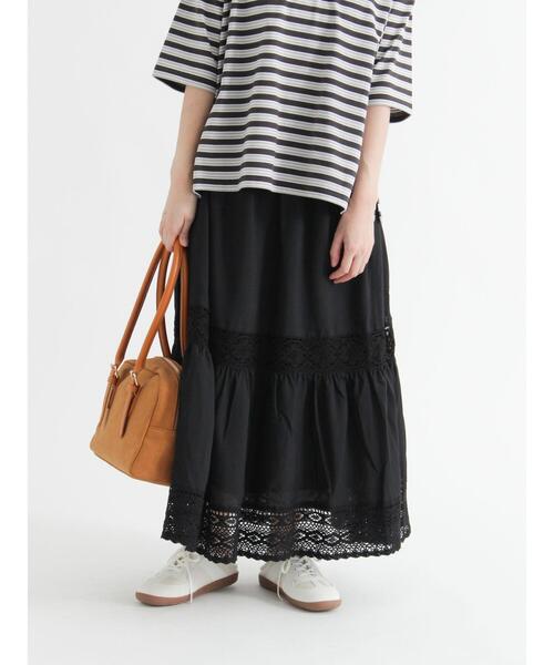 Te chichi TERRASSE（テチチテラス）の「レーステープギャザースカート《2025autumn catalog item》（スカート・レディース・ブラウン/ブラック/オフホワイト・F）」の3枚目の写真