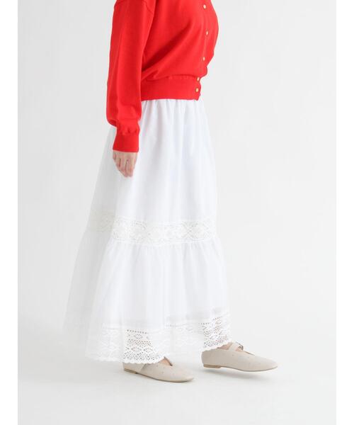 Te chichi TERRASSE（テチチテラス）の「レーステープギャザースカート《2025autumn catalog item》（スカート・レディース・ブラウン/ブラック/オフホワイト・F）」の4枚目の写真