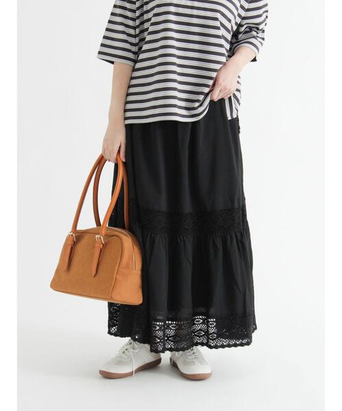 Te chichi TERRASSE（テチチテラス）の「レーステープギャザースカート《2025autumn catalog item》（スカート・レディース・ブラウン/ブラック/オフホワイト・F）」の7枚目の写真