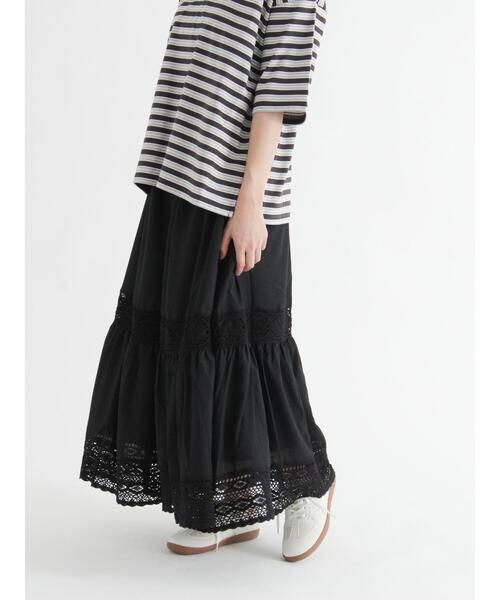 Te chichi TERRASSE（テチチテラス）の「レーステープギャザースカート《2025autumn catalog item》（スカート・レディース・ブラウン/ブラック/オフホワイト・F）」の8枚目の写真