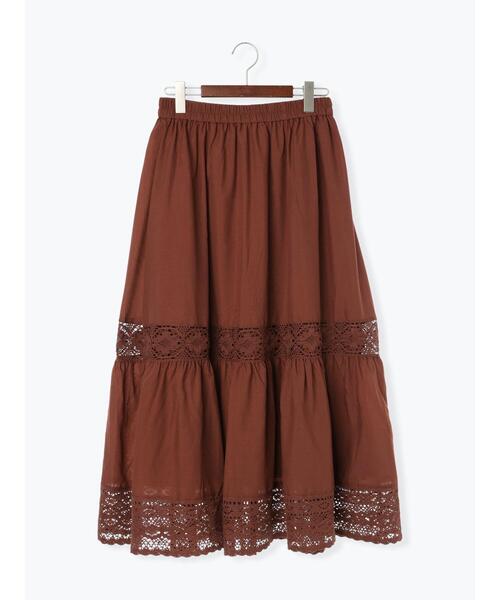 Te chichi TERRASSE（テチチテラス）の「レーステープギャザースカート《2025autumn catalog item》（スカート・レディース・ブラウン/ブラック/オフホワイト・F）」の9枚目の写真