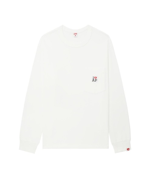 A BATHING APE（アベイシングエイプ）の「LONG SLEEVE POCKET T-SHIRT（Tシャツ/カットソー・レディース・レッド/ブラック/アイボリー・FREE）」の2枚目の写真