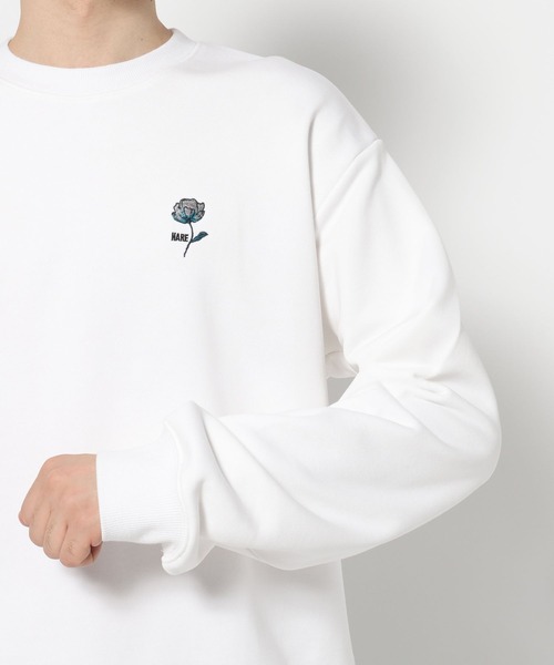 HARE（ハレ）の「フラワーHAREロゴスウェット(HARE)（スウェット・メンズ・ブラック/レッド/グレー系その他/ホワイト/パープル・SMALL/MEDIUM）」の11枚目の写真