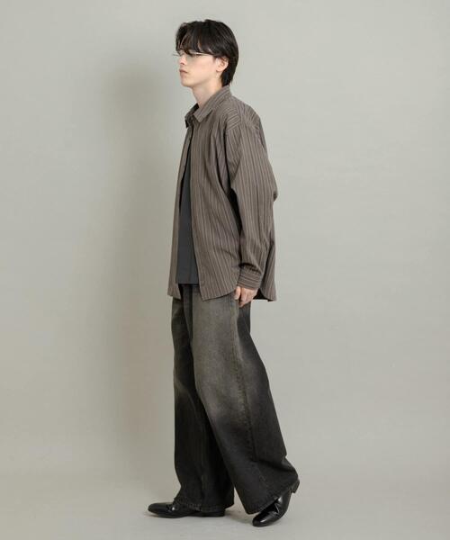 SENSE OF PLACE by URBAN RESEARCH（センスオブプレイスバイアーバンリサーチ）の「コンフォートピーチブロードシャツ（シャツ/ブラウス・メンズ・グレー系その他/ライトブルー/ダークブラウン/ベージュ系その他・MEDIUM/LARGE）」の5枚目の写真