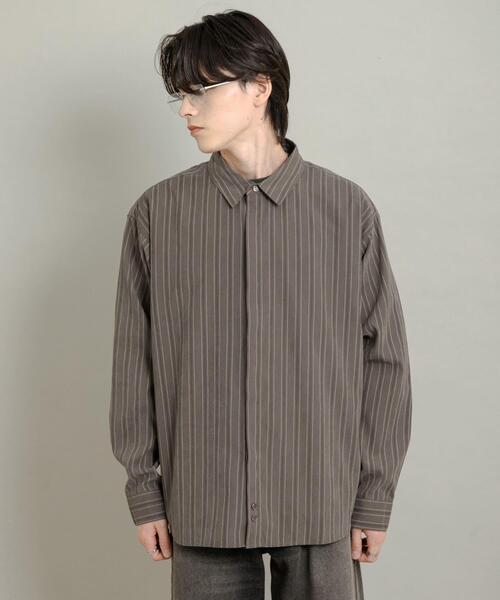 SENSE OF PLACE by URBAN RESEARCH（センスオブプレイスバイアーバンリサーチ）の「コンフォートピーチブロードシャツ（シャツ/ブラウス・メンズ・グレー系その他/ライトブルー/ダークブラウン/ベージュ系その他・MEDIUM/LARGE）」の6枚目の写真
