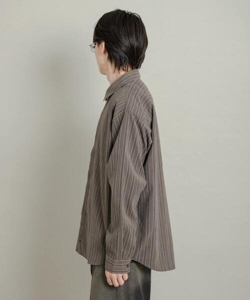 SENSE OF PLACE by URBAN RESEARCH（センスオブプレイスバイアーバンリサーチ）の「コンフォートピーチブロードシャツ（シャツ/ブラウス・メンズ・グレー系その他/ライトブルー/ダークブラウン/ベージュ系その他・MEDIUM/LARGE）」の7枚目の写真