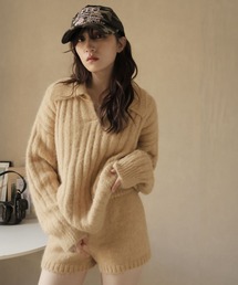 Ulysses（ユリシス）の「【セットアップ】ポロカラーリブニット＆ニットショートパンツ（セットアップ）」