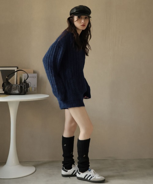 Ulysses（ユリシス）の「【セットアップ】ポロカラーリブニット＆ニットショートパンツ（セットアップ・レディース・キャメル/ブラウン/ネイビー・F）」の20枚目の写真