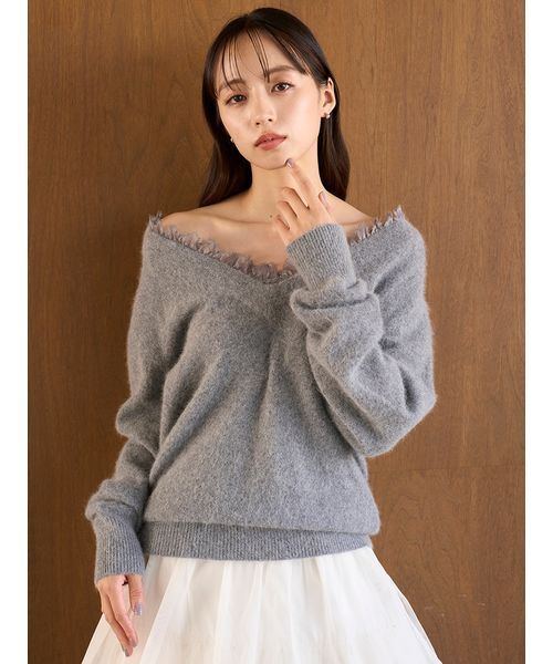 SNIDEL 25AW新作フォックス衿レースプルオーバー フォックス衿レースプルオーバー｜スナイデルの通販｜&mall（アンド