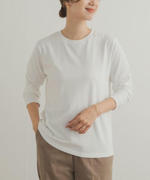 URBAN RESEARCH DOORS（アーバンリサーチドアーズ）の「Grow Organic クルーネックロングスリーブTシャツ（Tシャツ/カットソー・レディース・ブラウン/オフホワイト・MEDIUM）」の17枚目の写真