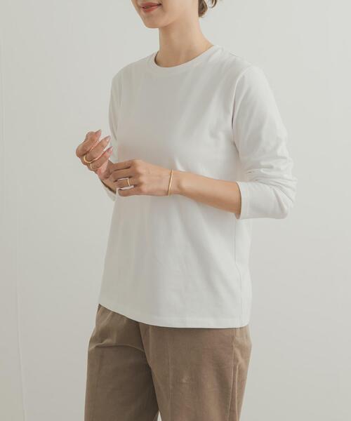 URBAN RESEARCH DOORS（アーバンリサーチドアーズ）の「Grow Organic クルーネックロングスリーブTシャツ（Tシャツ/カットソー・レディース・ブラウン/オフホワイト・MEDIUM）」の18枚目の写真