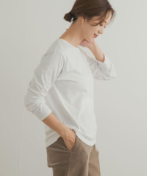 URBAN RESEARCH DOORS（アーバンリサーチドアーズ）の「Grow Organic クルーネックロングスリーブTシャツ（Tシャツ/カットソー・レディース・ブラウン/オフホワイト・MEDIUM）」の22枚目の写真