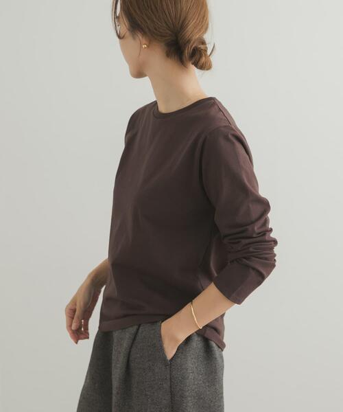 URBAN RESEARCH DOORS（アーバンリサーチドアーズ）の「Grow Organic クルーネックロングスリーブTシャツ（Tシャツ/カットソー・レディース・ブラウン/オフホワイト・MEDIUM）」の15枚目の写真