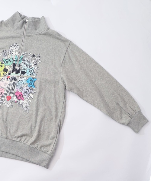 153697：スカラーちゃんと時計と音楽柄裏毛チュニック