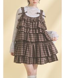 merry jenny | チェックホイップクリームミニワンピース(ワンピース)